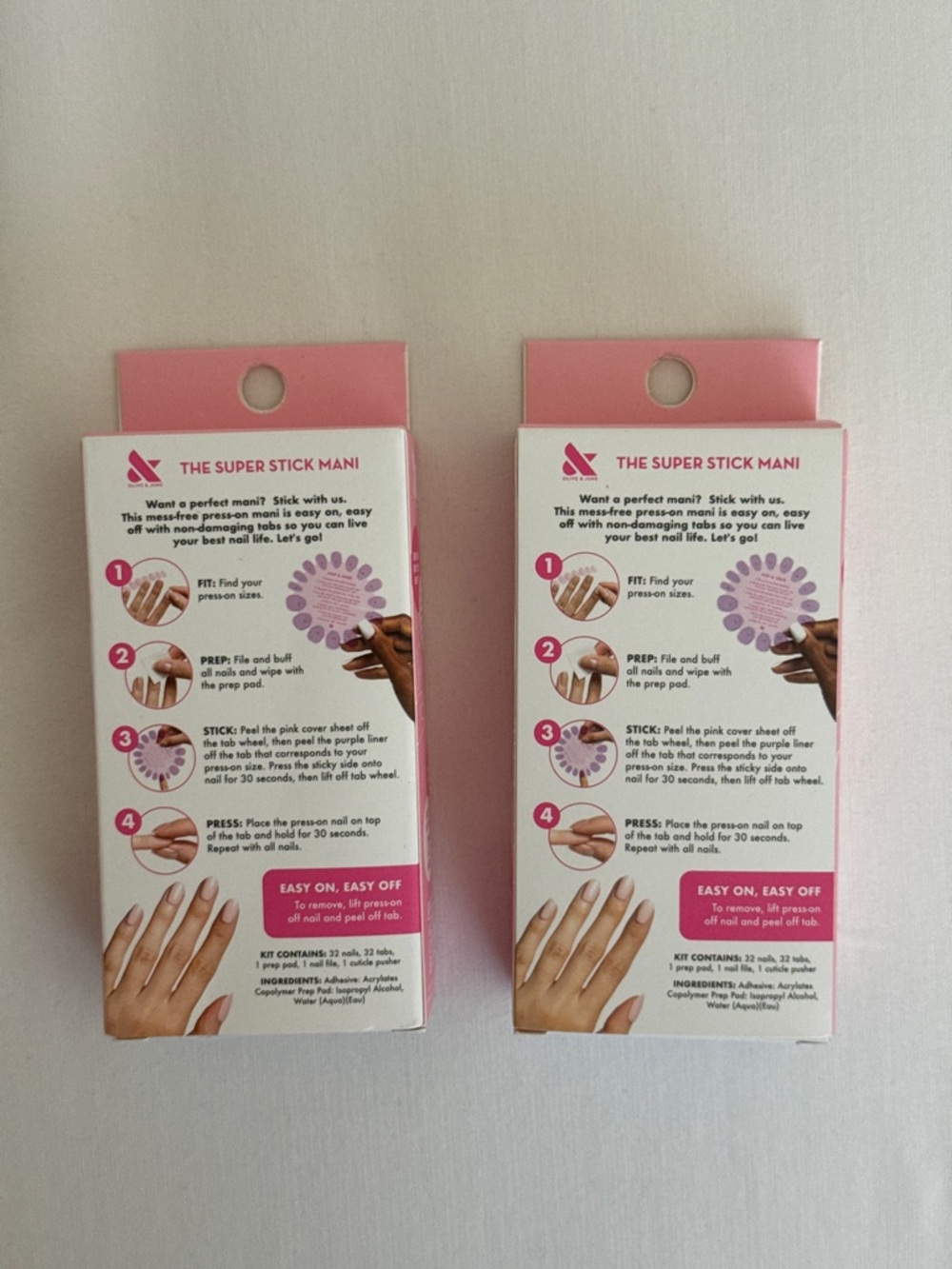 Olive & June Effects Super Stick Mani Press-Ons Pink Chrome & Shacket Velvet - Picture 2 of 4